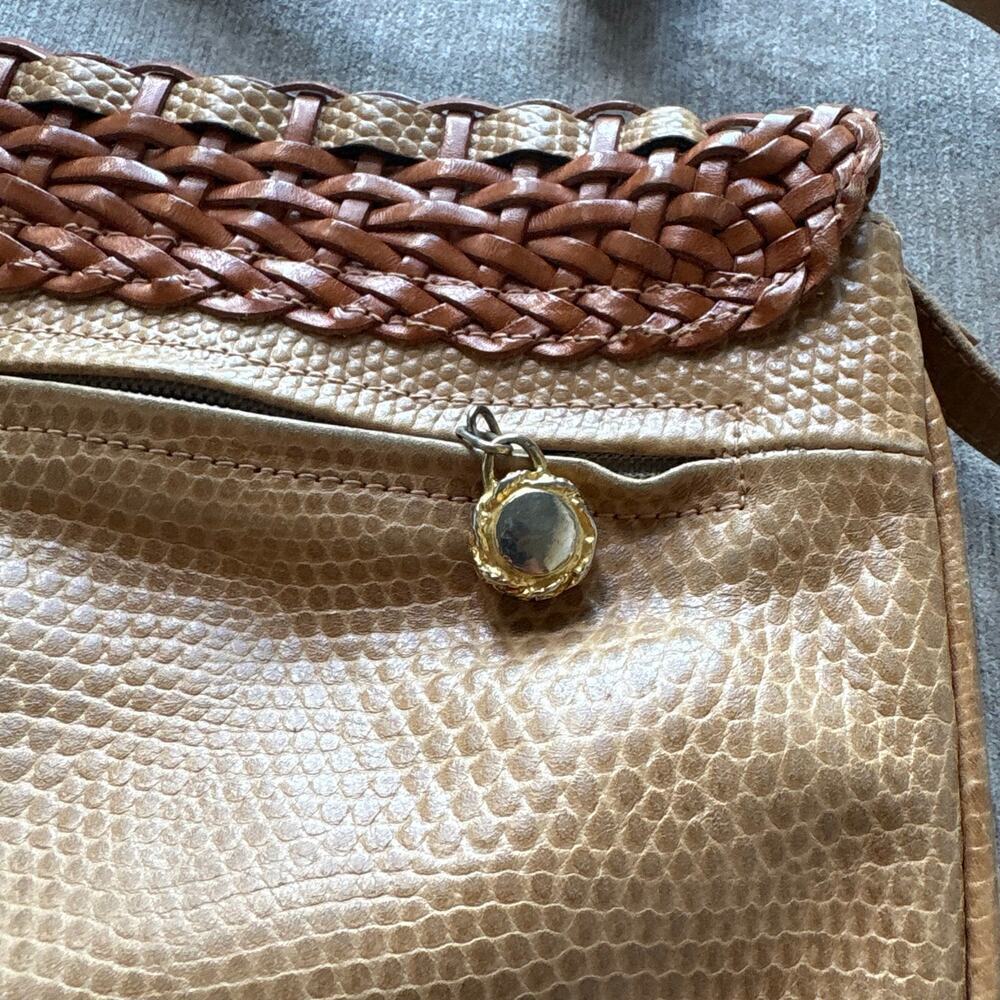 Walter Katten Made in Italy Woven Leather Crossbody Purse - Picture 7 of 8